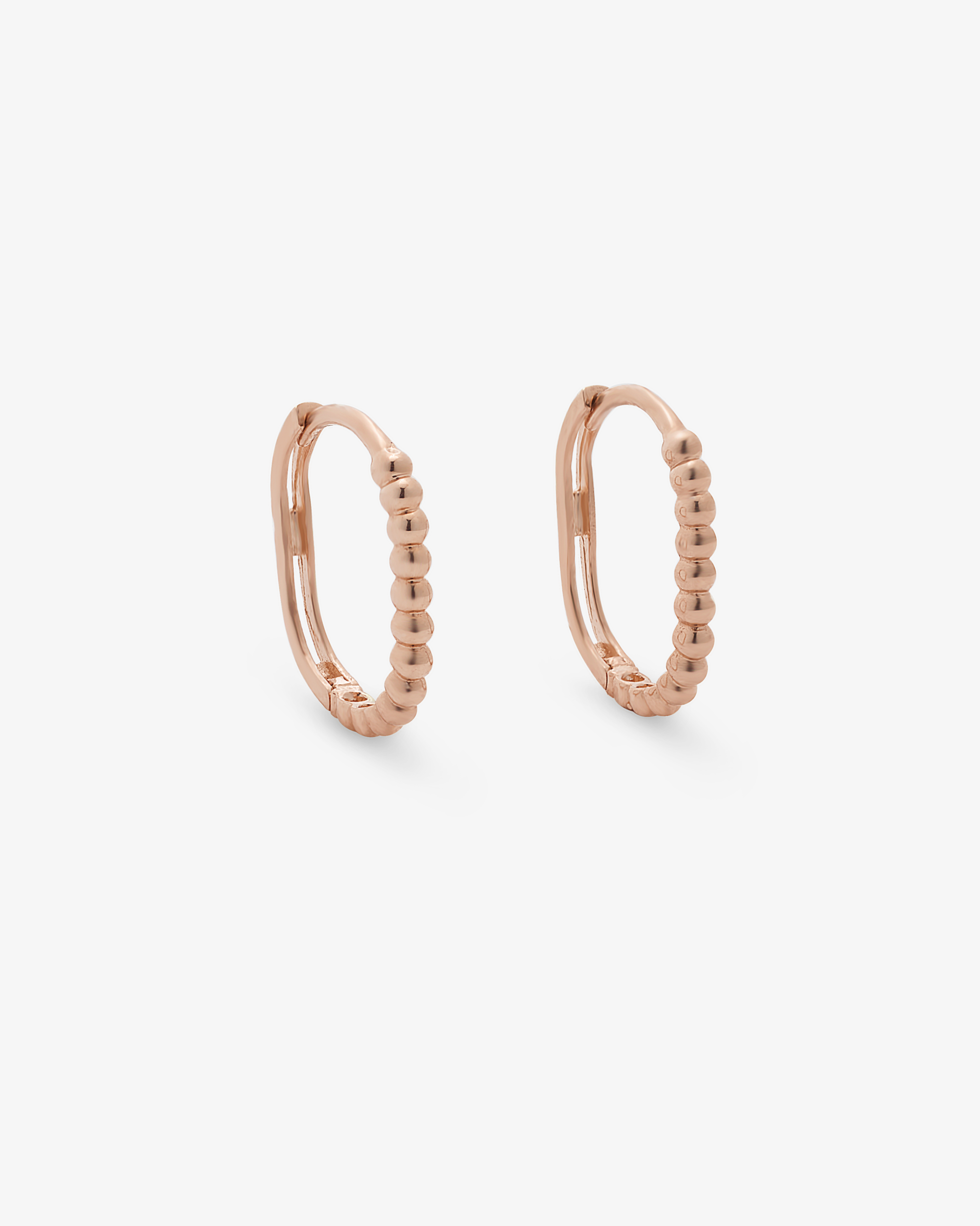 Rose Gold Beaded Huggie Earrings