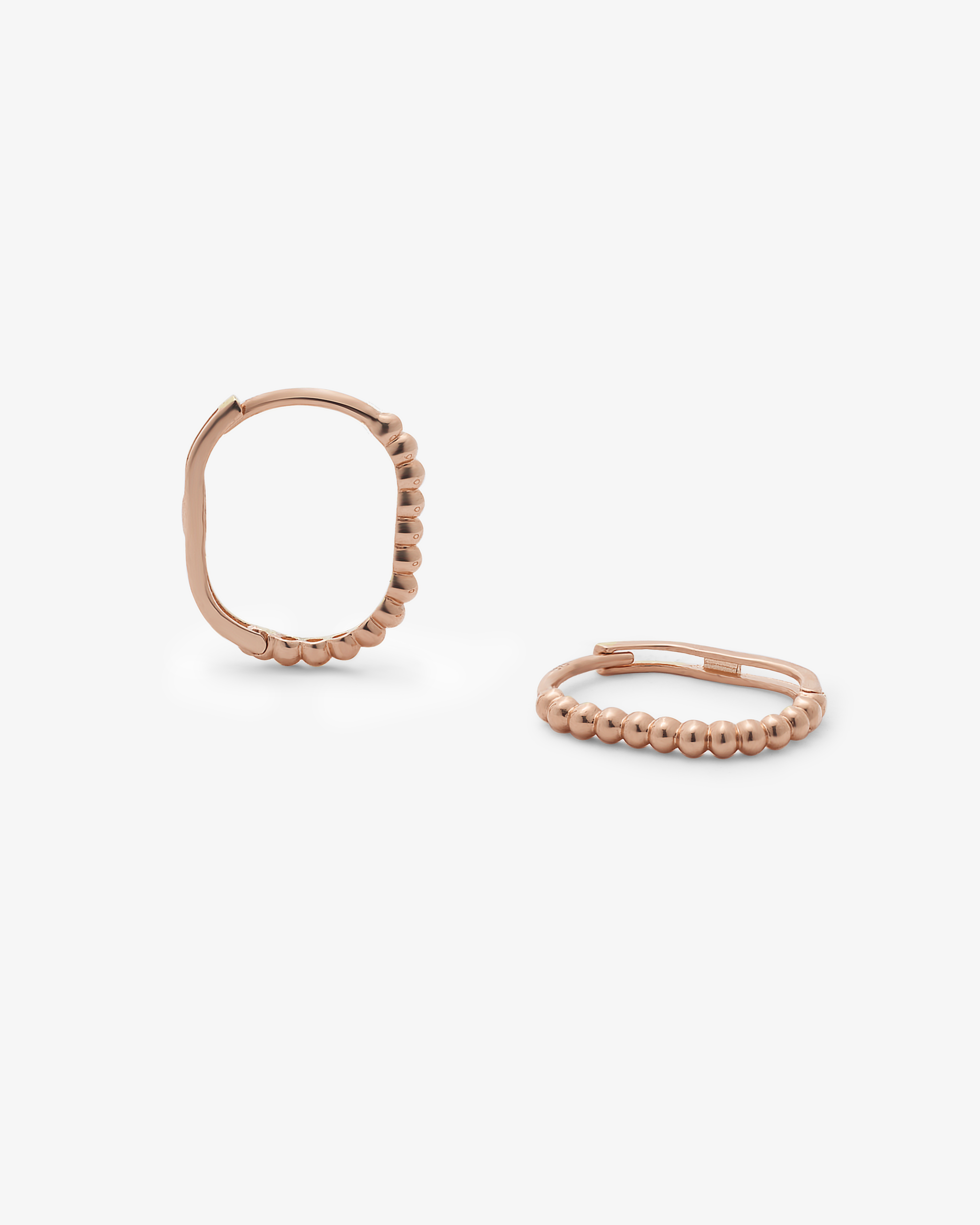 Rose Gold Beaded Huggie Earrings