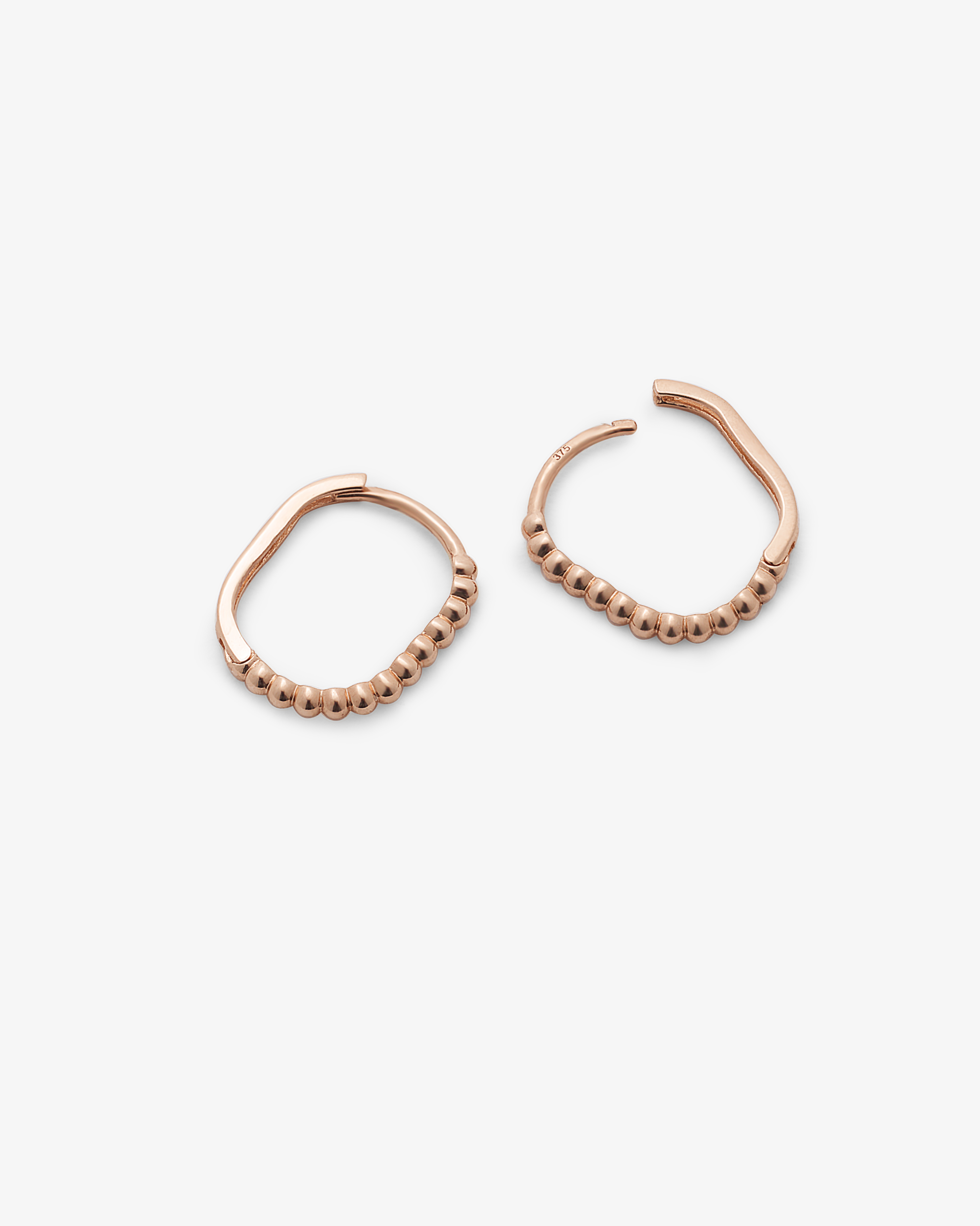 Rose Gold Beaded Huggie Earrings