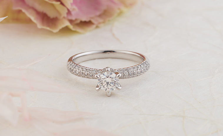 Brilliant cut diamond engagement rings