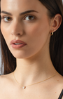9K Yellow Gold Zirconia Bezel Stud Earrings model image