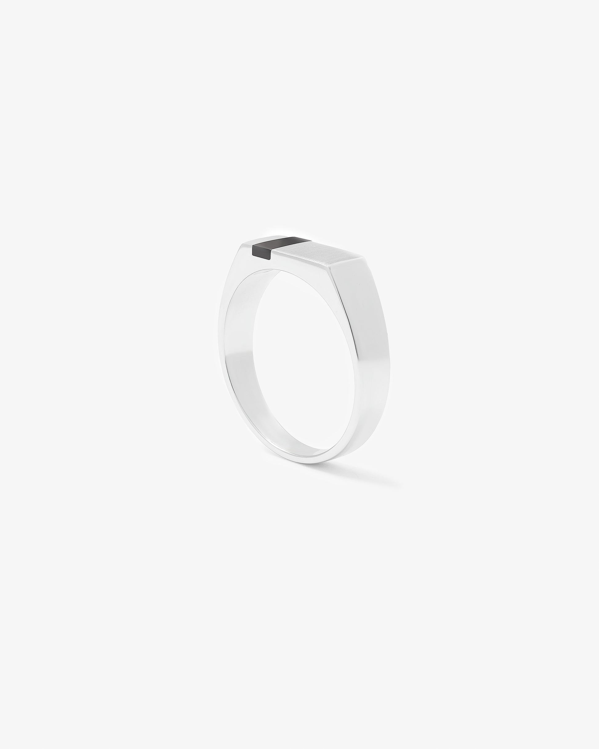 Sterling Silver Onyx Inlay Flat top Ring