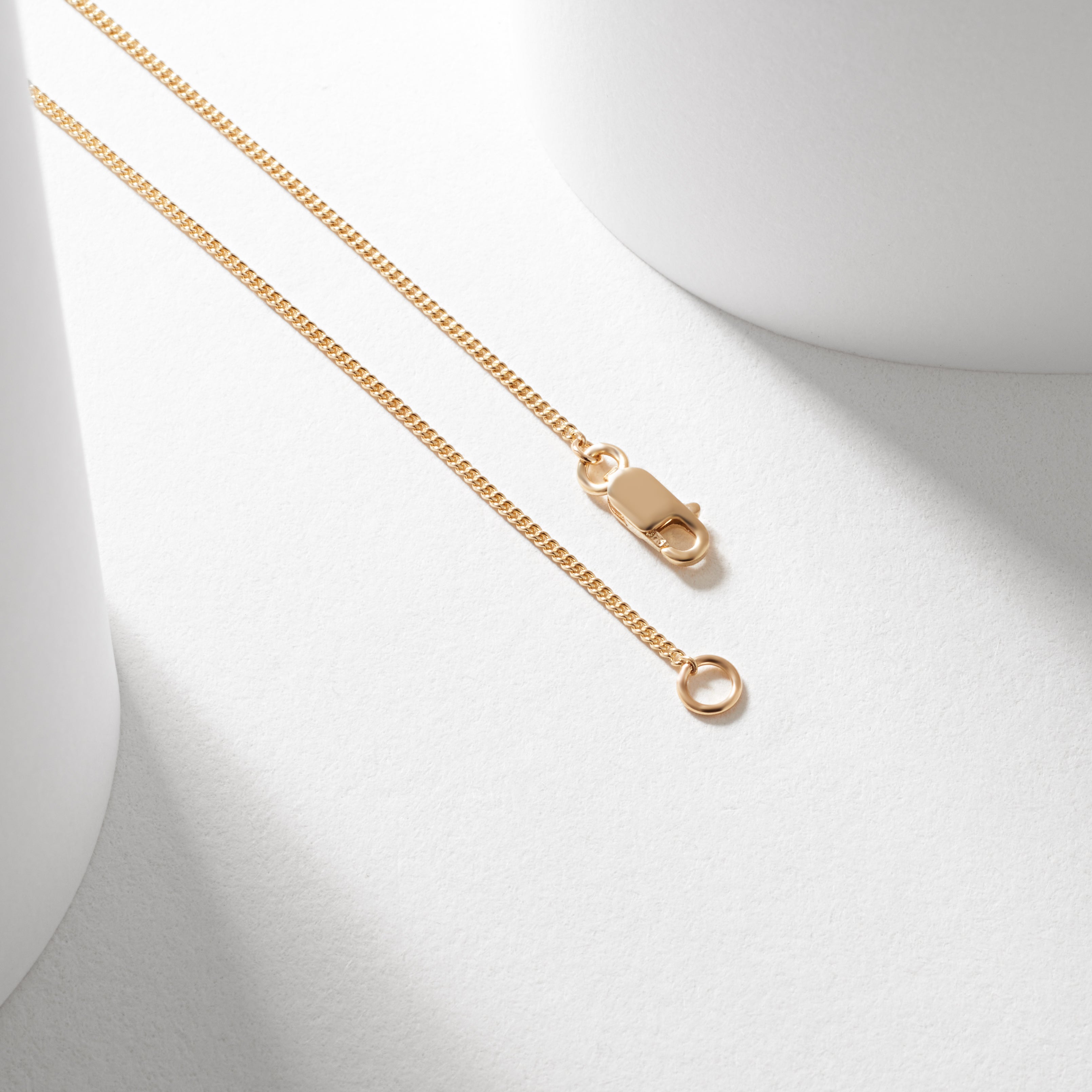 9K Yellow Gold 6mm Slider Initial A with Chain 45cm