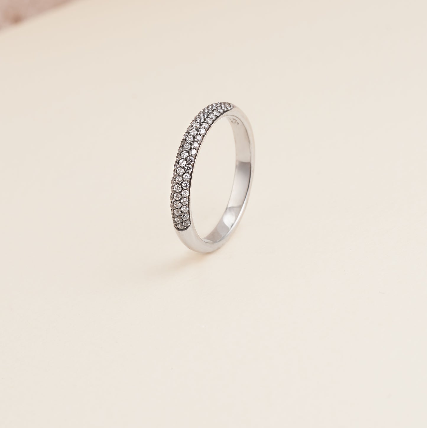 Sterling Silver Pave Zirconia Ring