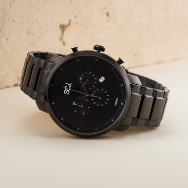 Stainless Steel Black Tone 45mm Watch
