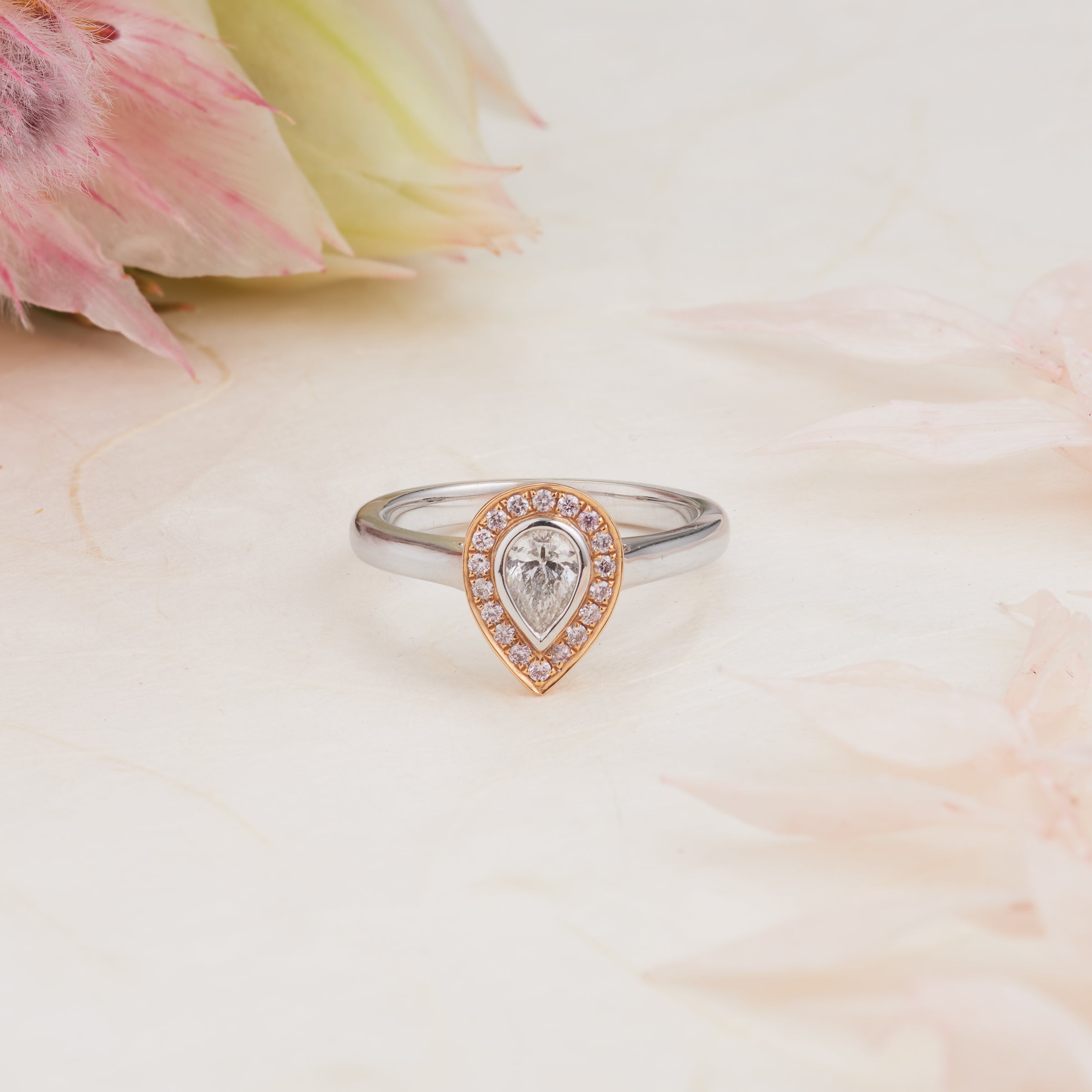 1 Ct Marquise-Cut Pink Diamond Halo Wedding Ring Bridal Band 14K White Gold  Over | eBay