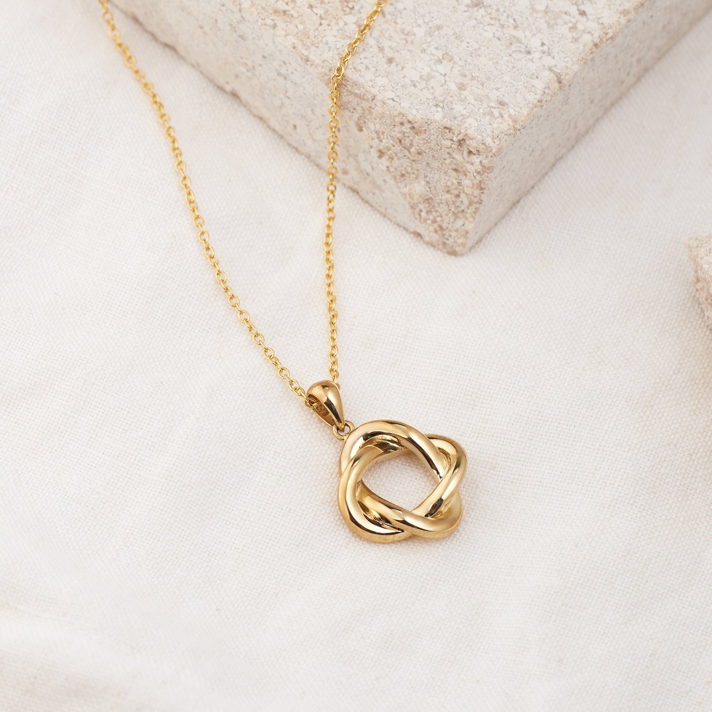 9K Yellow Gold Together Forever Knot Pendant