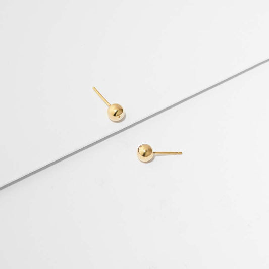 9K Yellow Gold Ball Stud Earrings