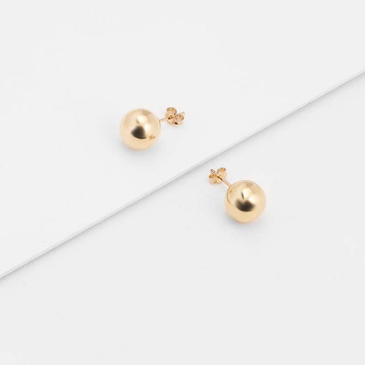 9K Yellow Gold Ball Stud Earrings