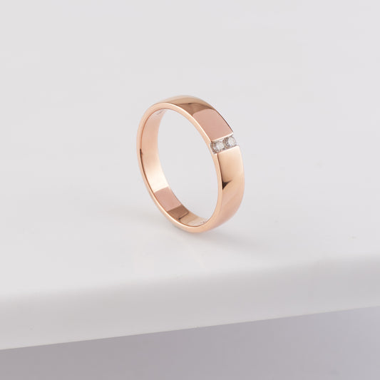 9K Rose Gold Diamond Band Ring