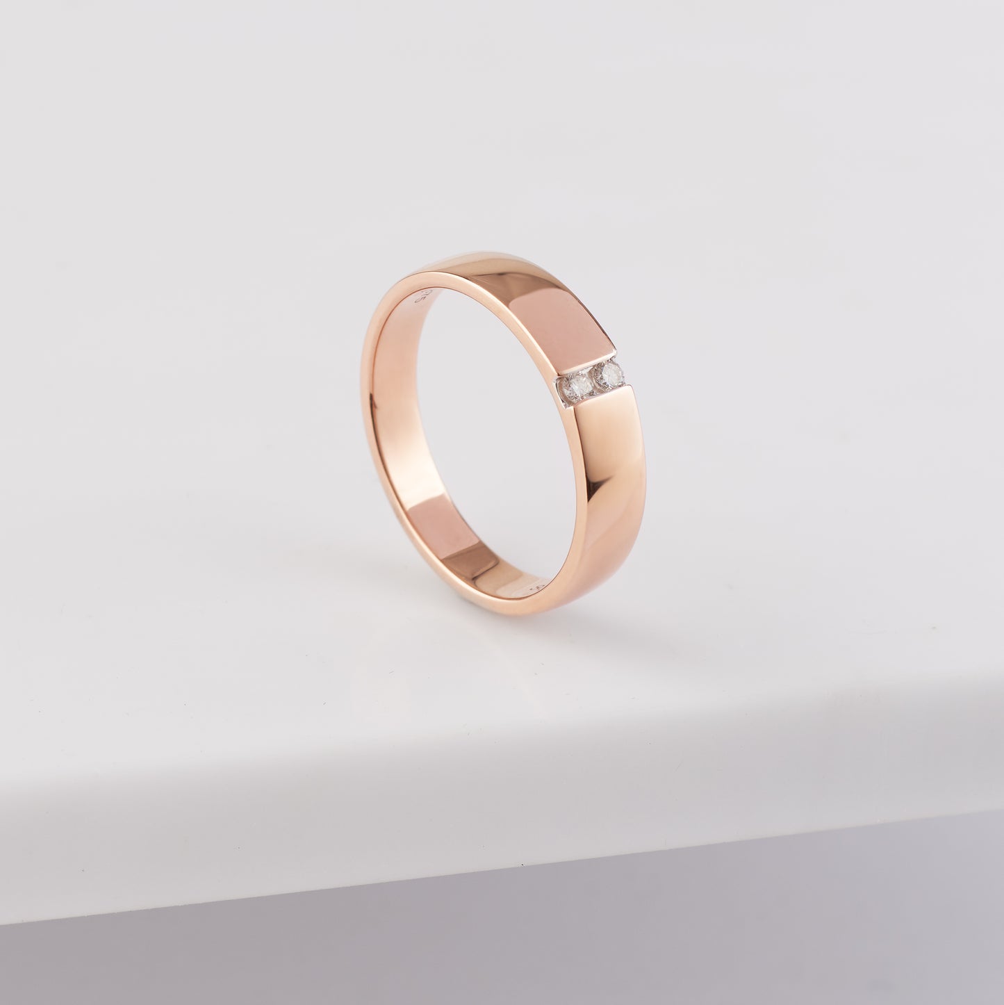 9K Rose Gold Diamond Band Ring