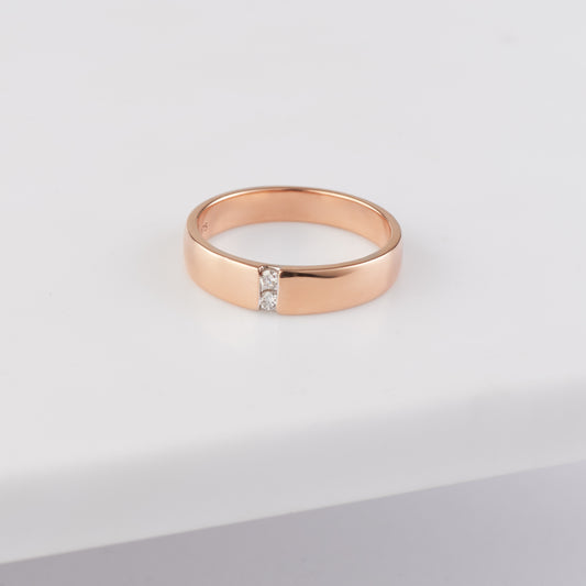 9K Rose Gold Diamond Band Ring