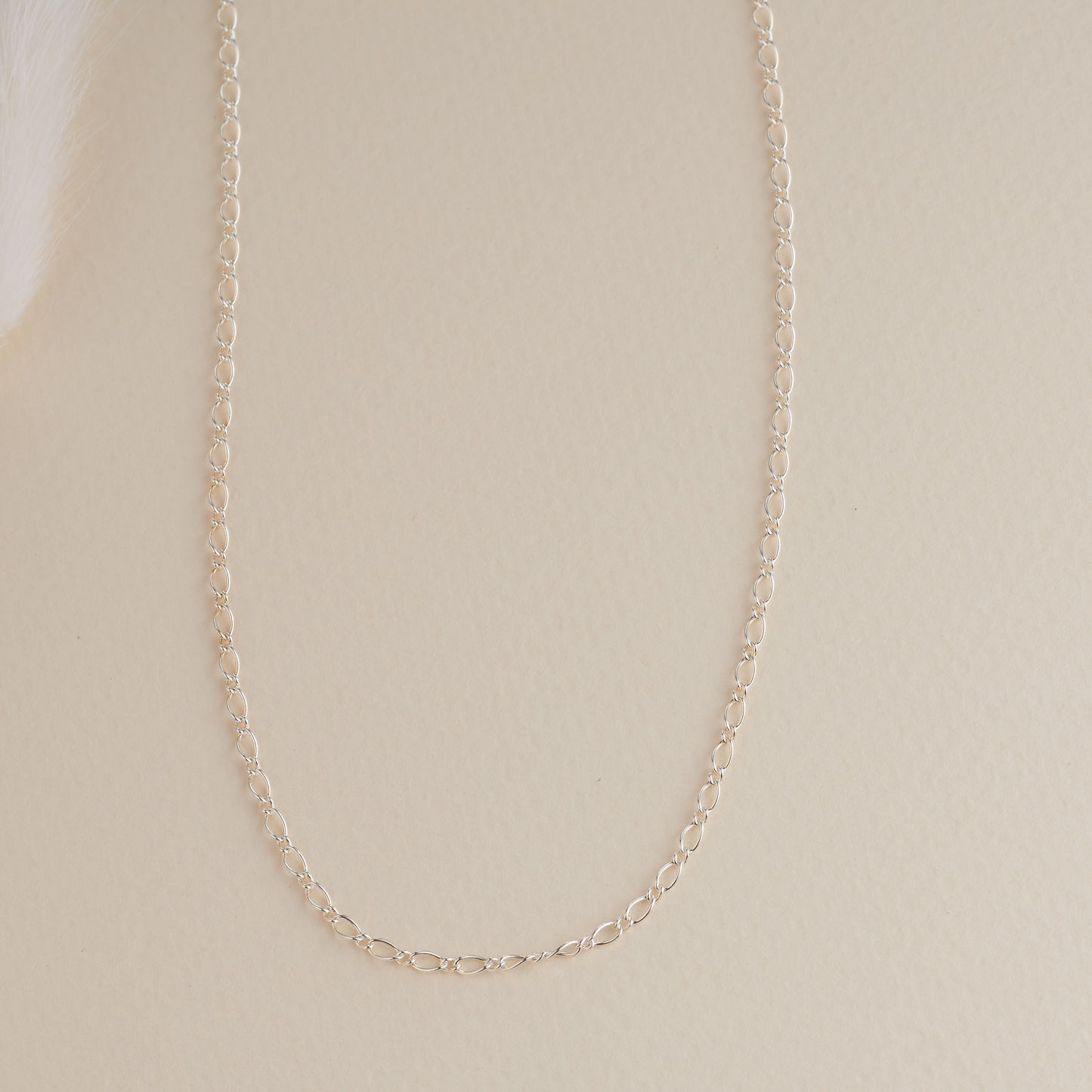Sterling Silver Oval Figaro Chain 55cm x 1.9mm