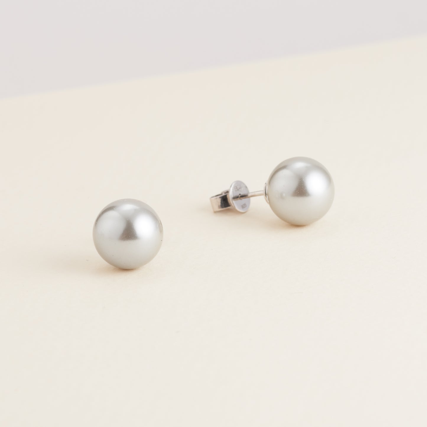 Sterling Silver Grey Shell Pearl Stud Earrings