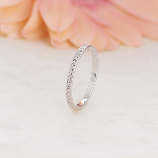 Sterling Silver Faceted Dainty Dot Ring