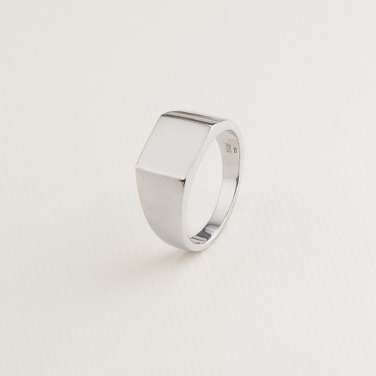 Sterling Silver Square Flat Top Signet Ring