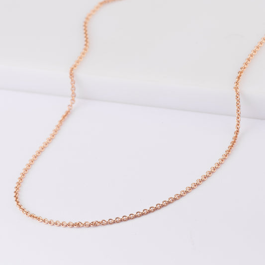 9K Rose Gold Fine Trace Chain 45cm by 1.5mm