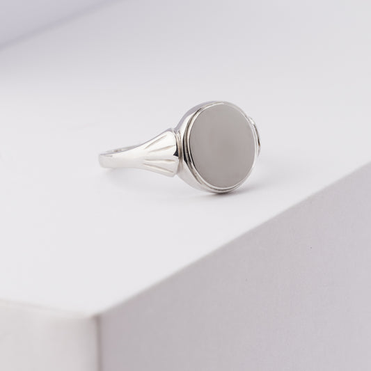 Sterling Silver Round Signet Ring