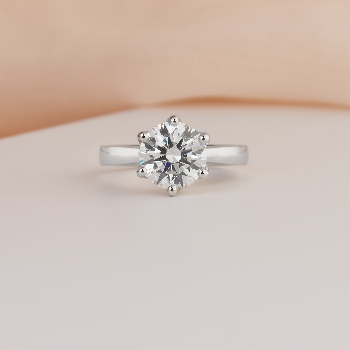 Platinum Round Brilliant Diamond Solitaire Engagement Ring 3.0ct