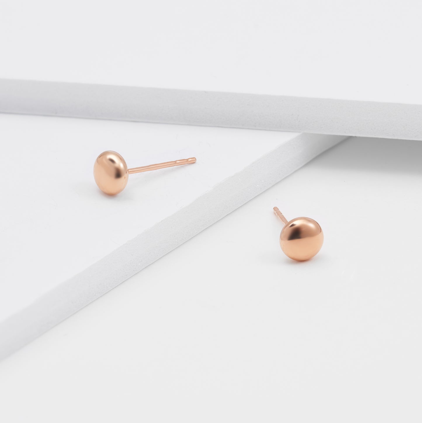 9K Rose Gold Flat Ball Stud Earrings – Simon Curwood Jewellers