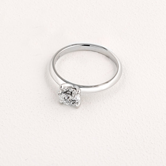 9K White Gold 1ct Lab Diamond Solitaire Ring